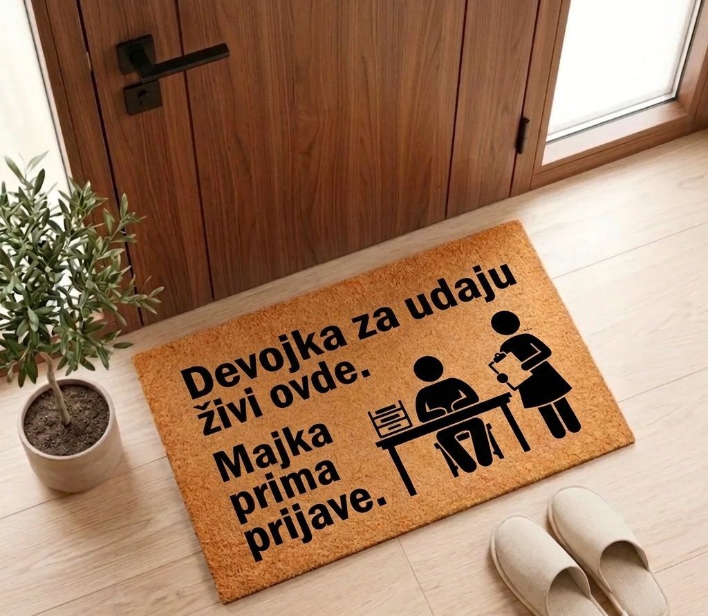 Devojka za udaju živi ovde – otirač